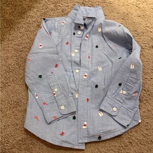 H&M Kids Light Blue Festive Button-Down Shirt